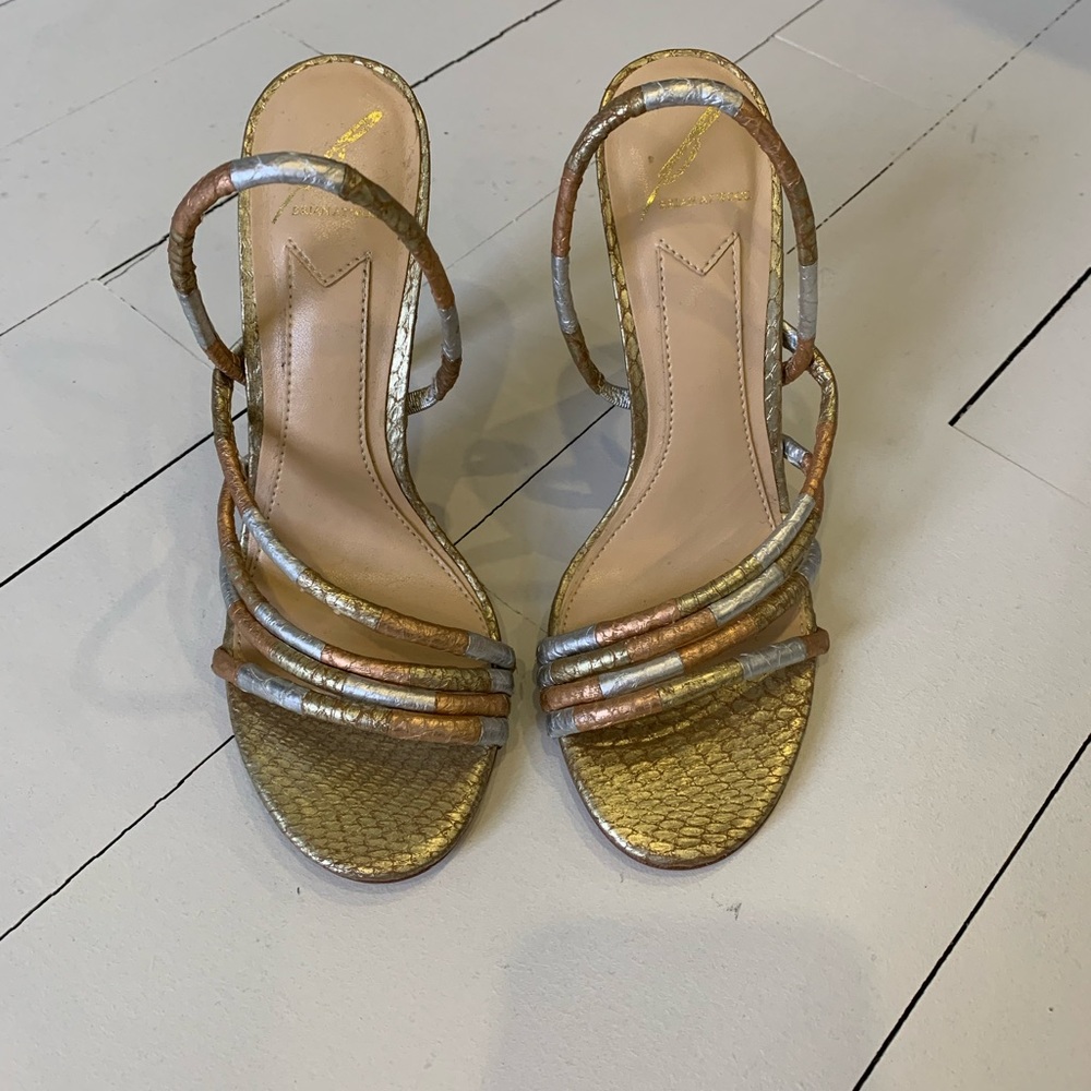 Brian Atwood gold&silver heels
